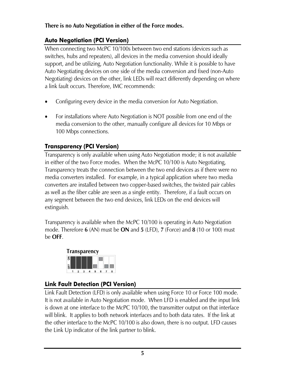 IMC Networks MCPC 10/100 User Manual | Page 8 / 20