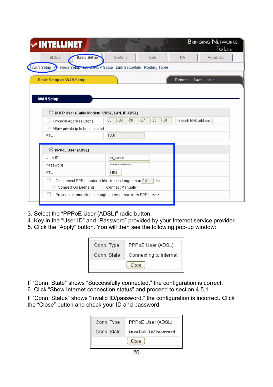 Intellinet Network Solutions Wireless G Broadband Router 523431 User Manual | Page 20 / 64
