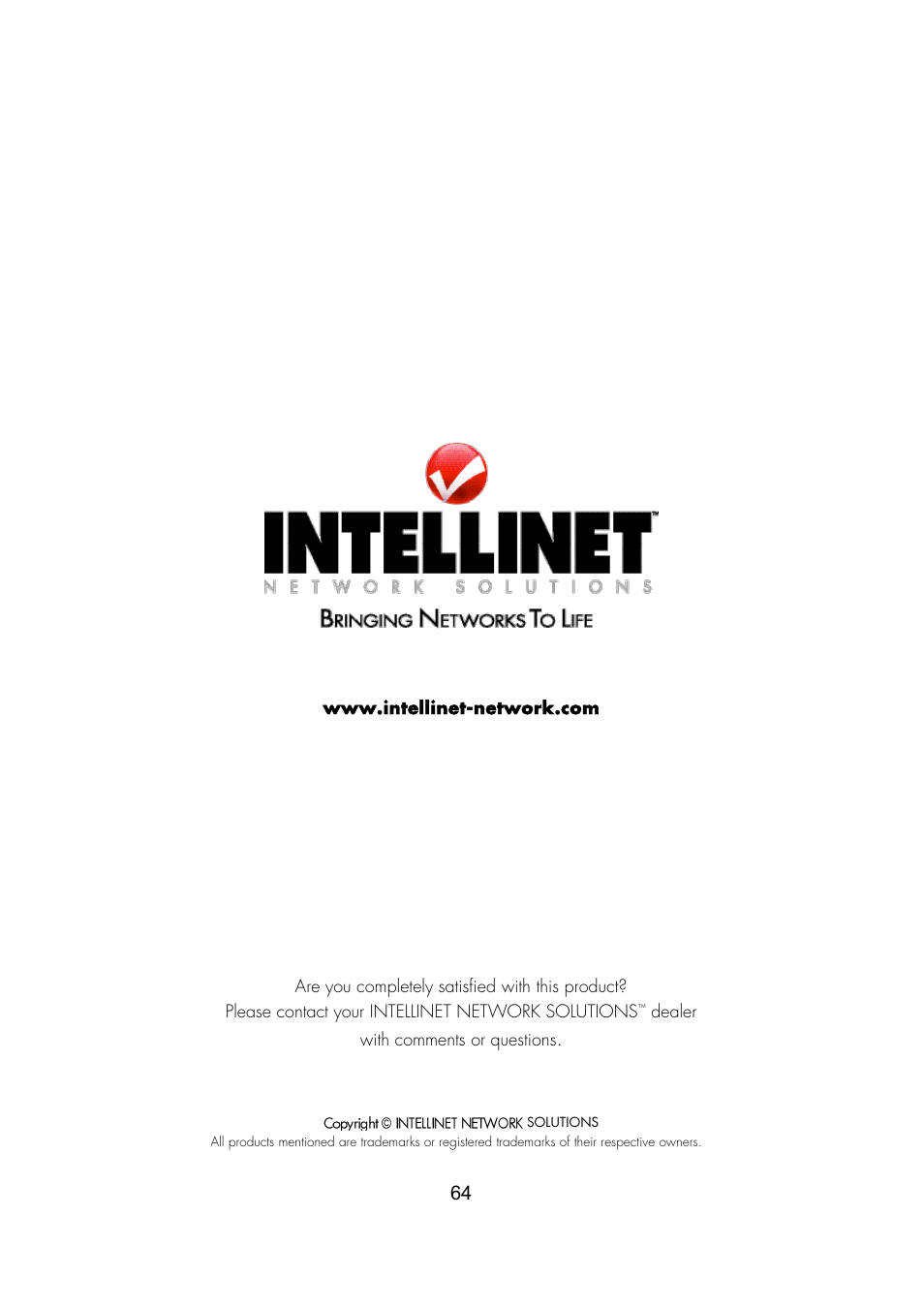 Intellinet Network Solutions Wireless G Broadband Router 523431 User Manual | Page 64 / 64