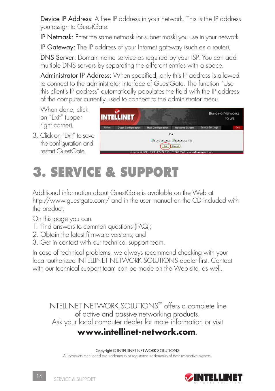 Service & support | Intellinet Network Solutions GUESTGATETM HOTSPOT GATEWAY 523240 User Manual | Page 14 / 88