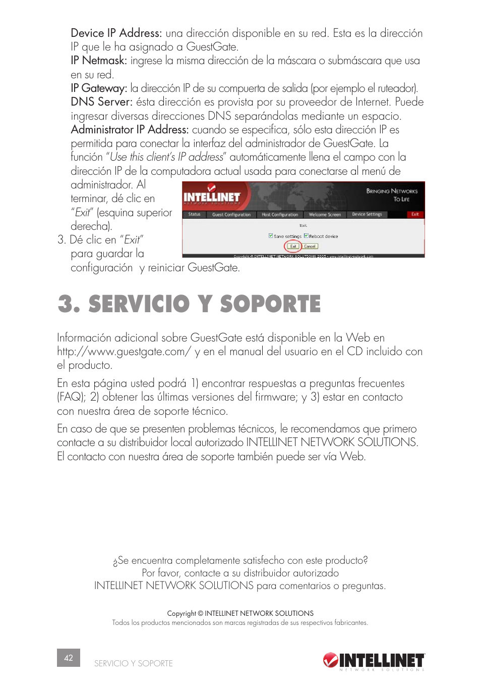 Servicio y soporte | Intellinet Network Solutions GUESTGATETM HOTSPOT GATEWAY 523240 User Manual | Page 42 / 88