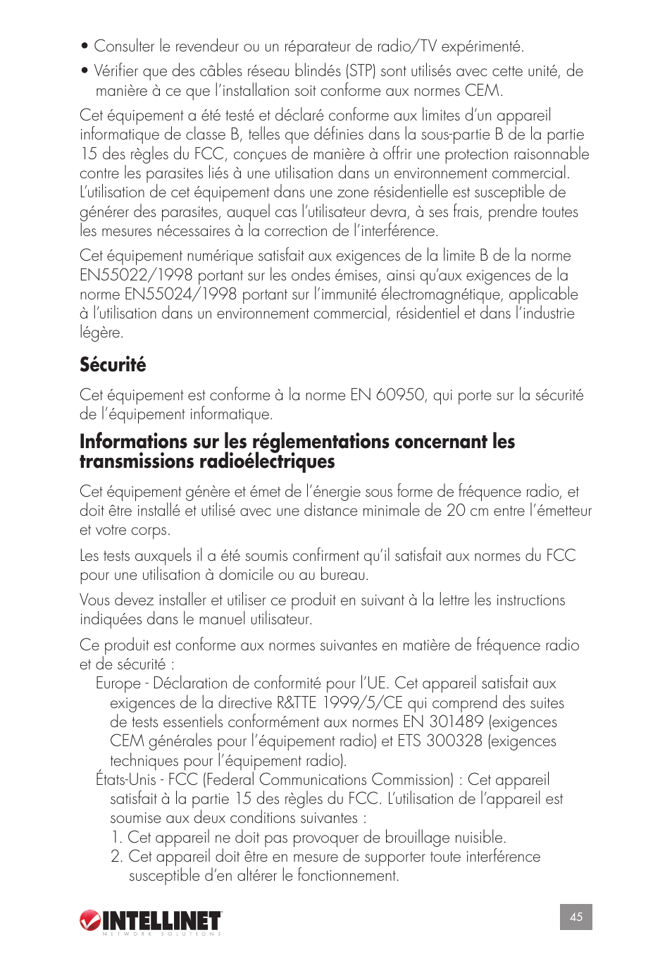 Sécurité | Intellinet Network Solutions GUESTGATETM HOTSPOT GATEWAY 523240 User Manual | Page 45 / 88
