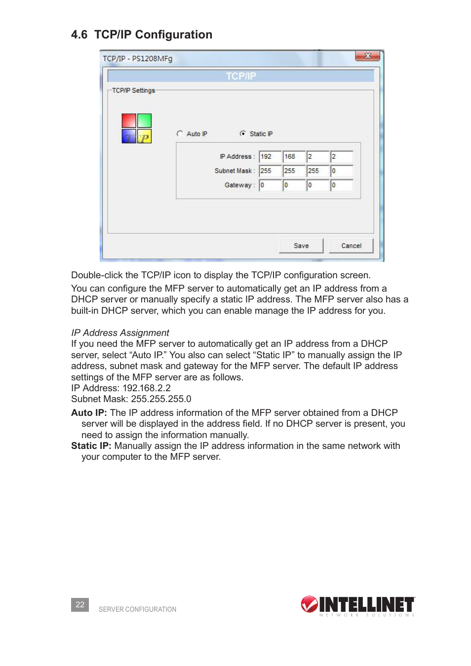 6 tcp/ip configuration | Intellinet Network Solutions 509077 User Manual | Page 22 / 60