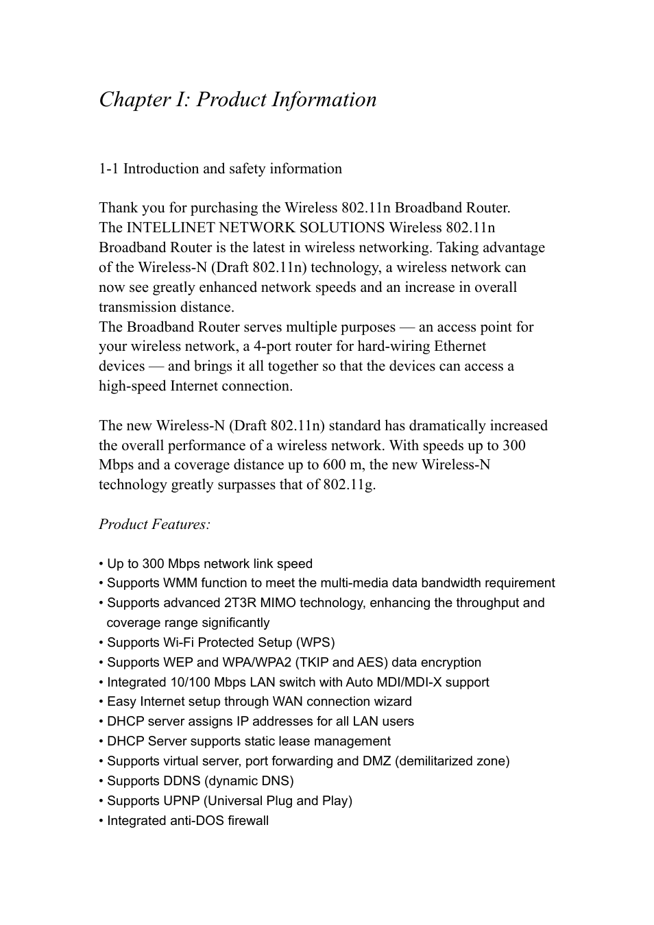 Chapter i: product information | Intellinet Network Solutions 523967 User Manual | Page 8 / 128