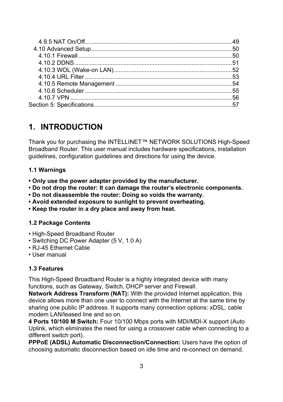 Introduction | Intellinet Network Solutions 523615 User Manual | Page 3 / 60