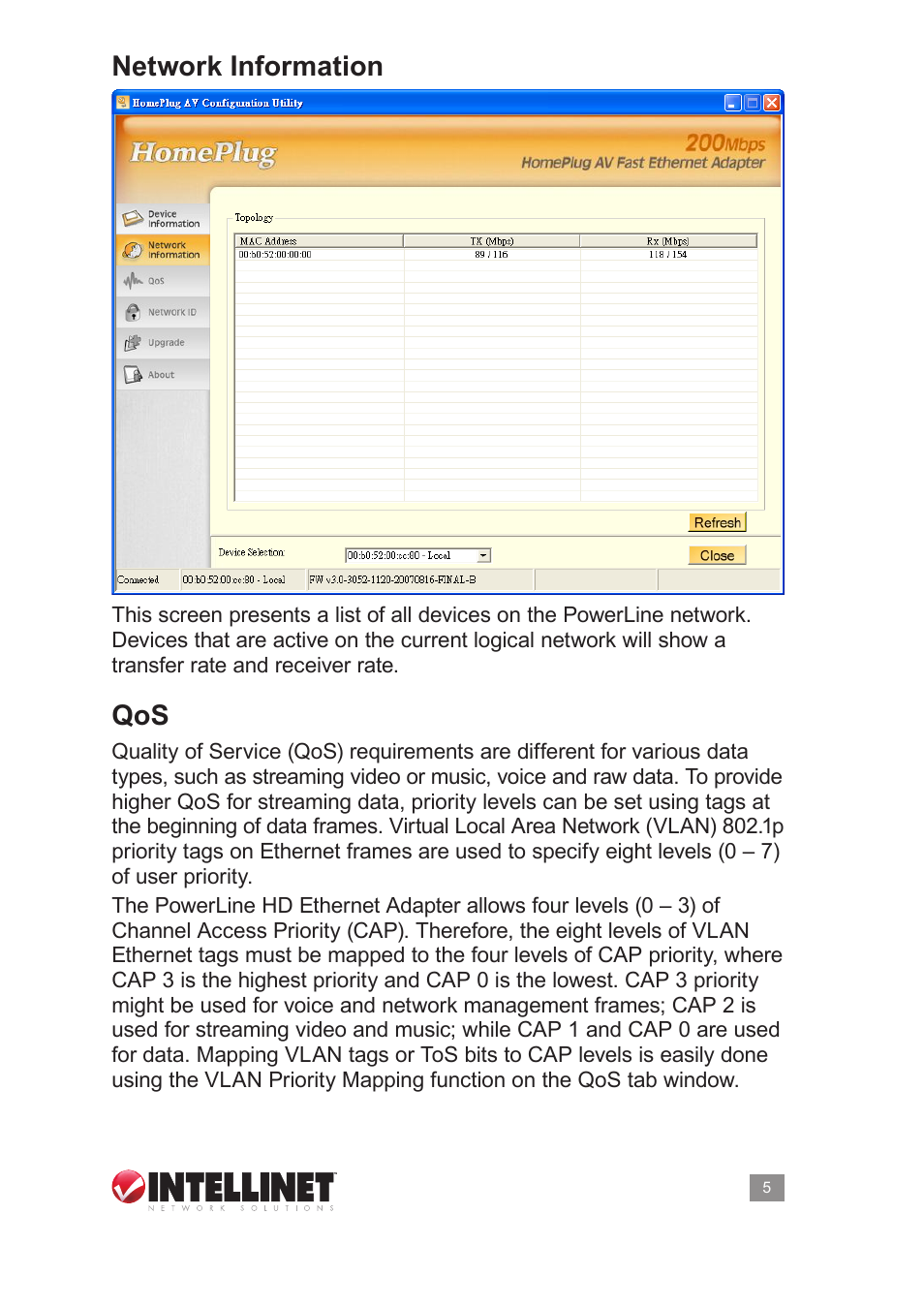 Network information | Intellinet Network Solutions PowerLine HD Ethernet Adapter 503839 User Manual | Page 5 / 12