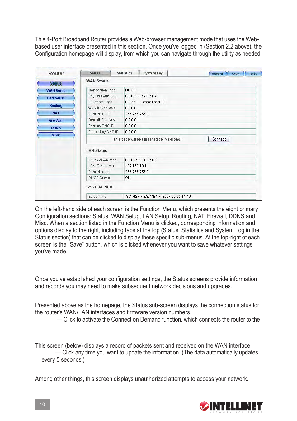 3 configuration, 1 status | Intellinet Network Solutions 524537 User Manual | Page 10 / 24