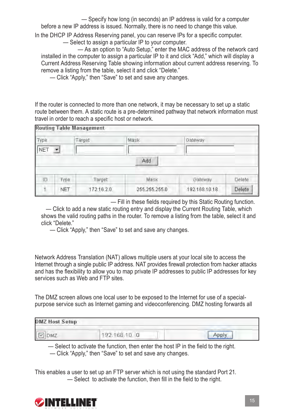4 routing, 5 nat | Intellinet Network Solutions 524537 User Manual | Page 15 / 24