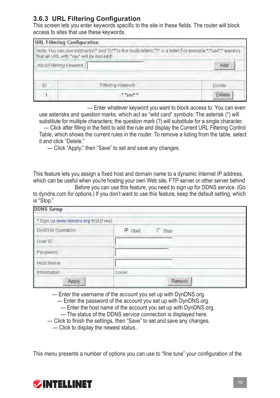 7 ddns, 8 misc | Intellinet Network Solutions 524537 User Manual | Page 19 / 24
