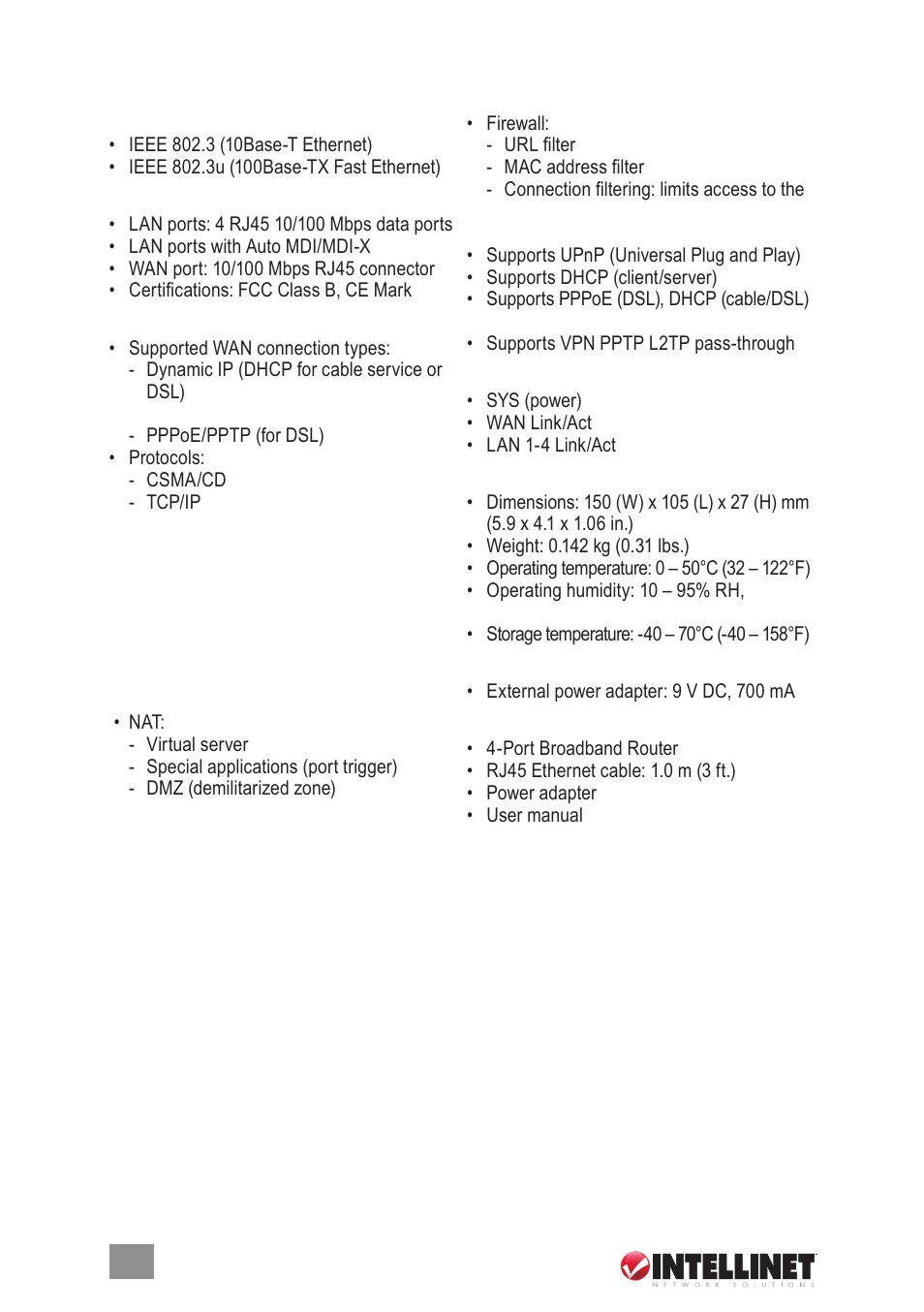 4 specifications | Intellinet Network Solutions 524537 User Manual | Page 22 / 24