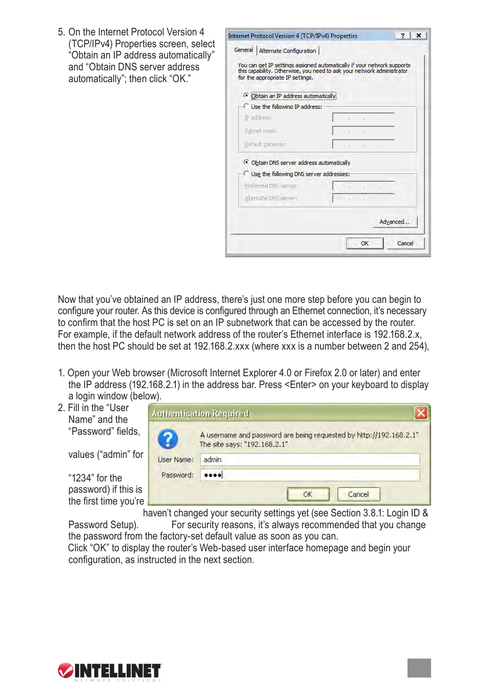 2 browser login | Intellinet Network Solutions 524537 User Manual | Page 9 / 24