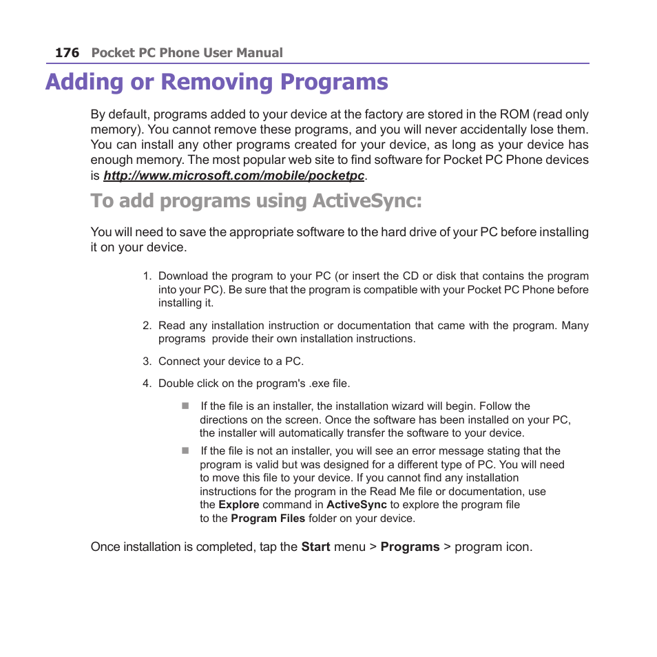Adding or removing programs | i-mate PM10A User Manual | Page 176 / 200