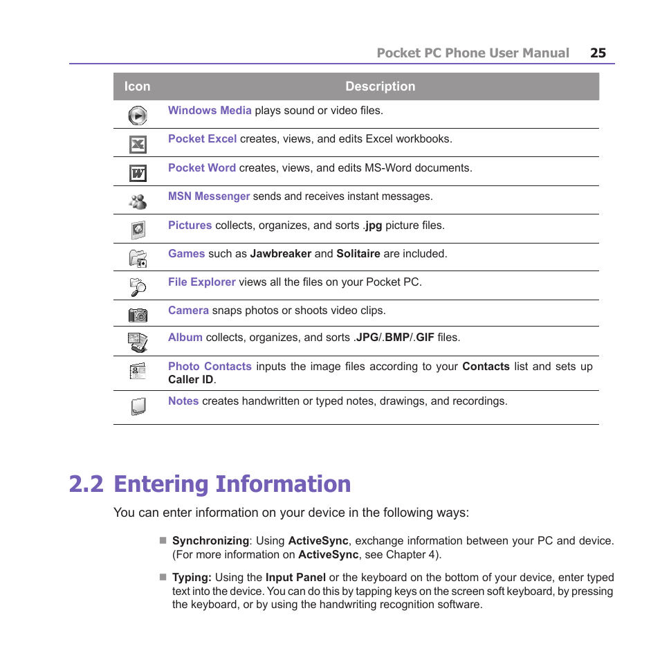 2 entering information | i-mate PM10A User Manual | Page 25 / 200