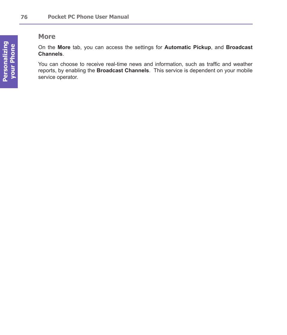 More | i-mate PDA2 User Manual | Page 76 / 177