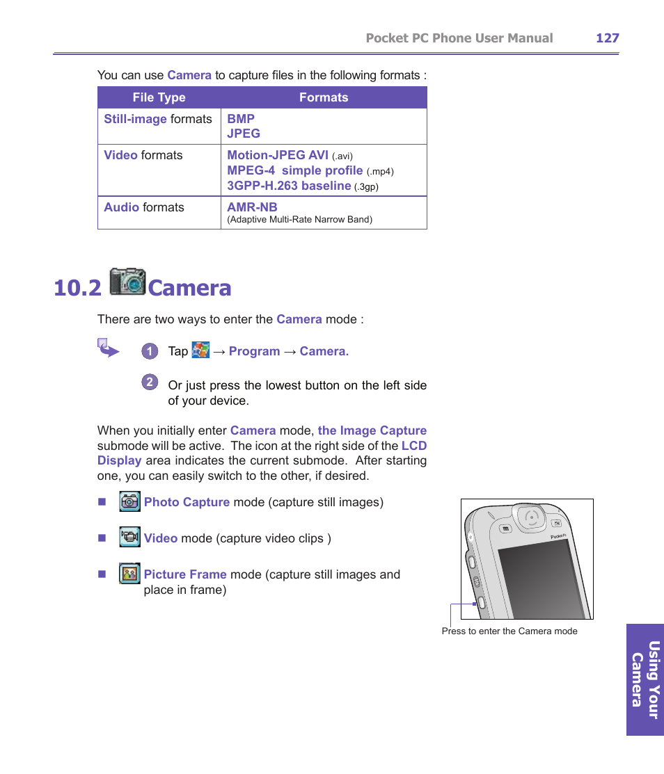 2 camera | i-mate PDA2K EVDO User Manual | Page 127 / 176