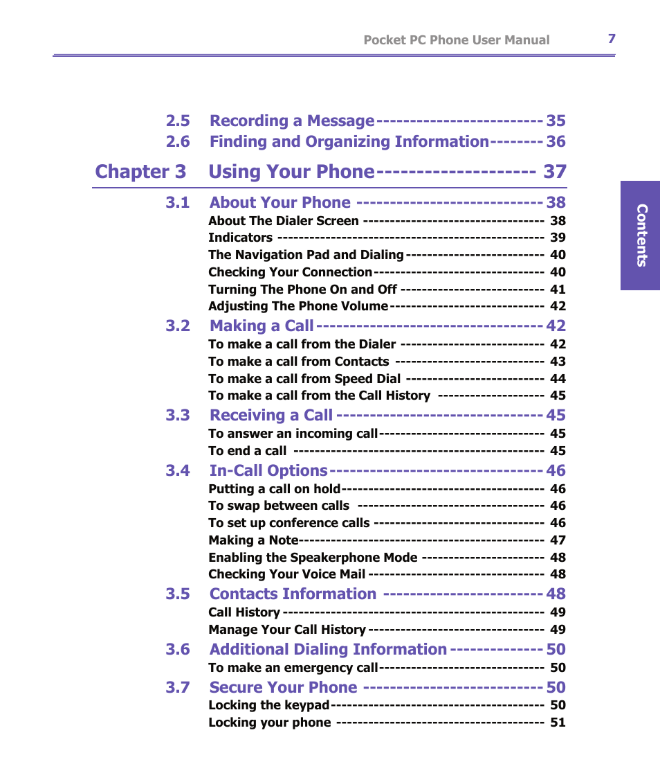 Chapter 3 using your phone | i-mate PDA2K EVDO User Manual | Page 7 / 176