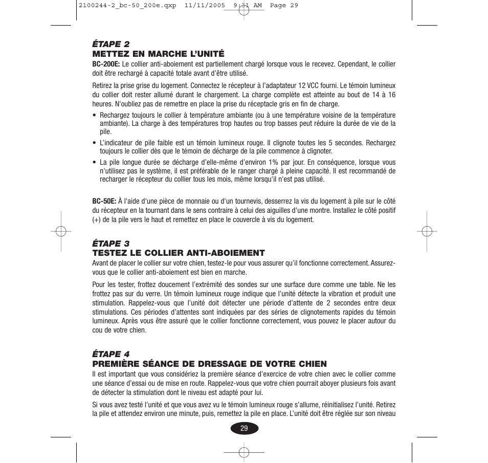 Innotek Automatic No-bark Collar BC-50E User Manual | Page 29 / 48