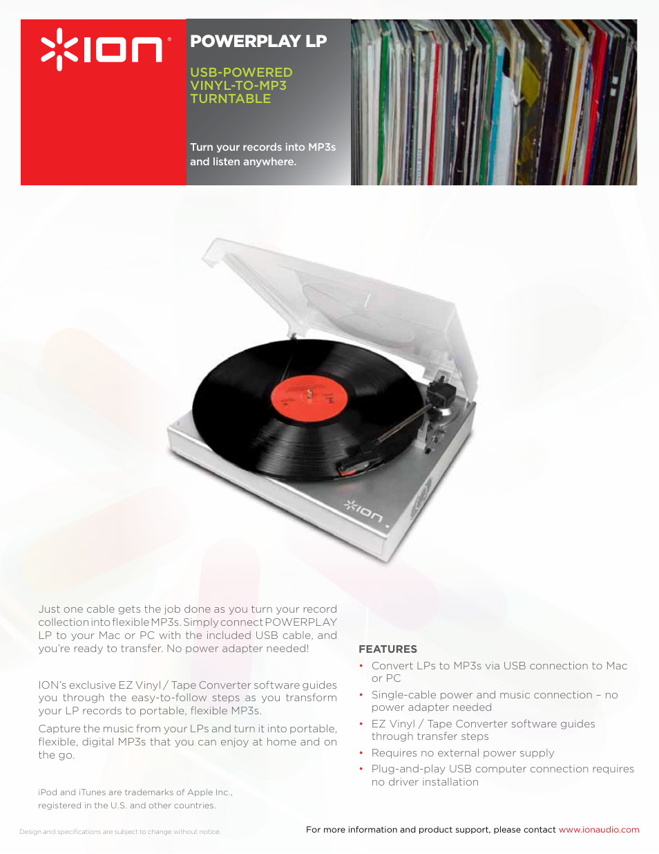 ION POWERPLAY LP User Manual | 1 page