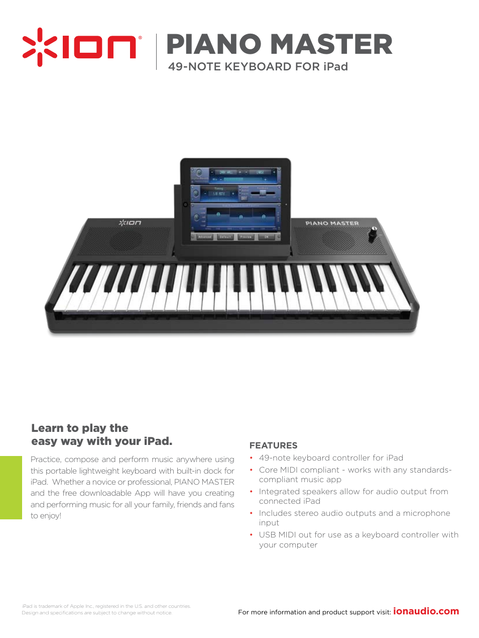 ION Piano Master User Manual | 1 page