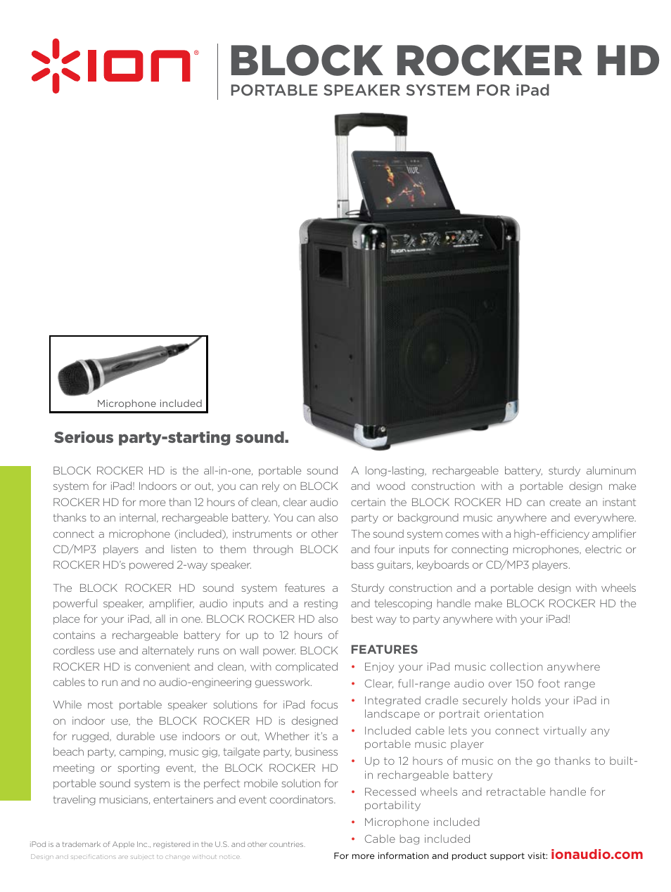 ION BLOCK ROCKER HD User Manual | 1 page