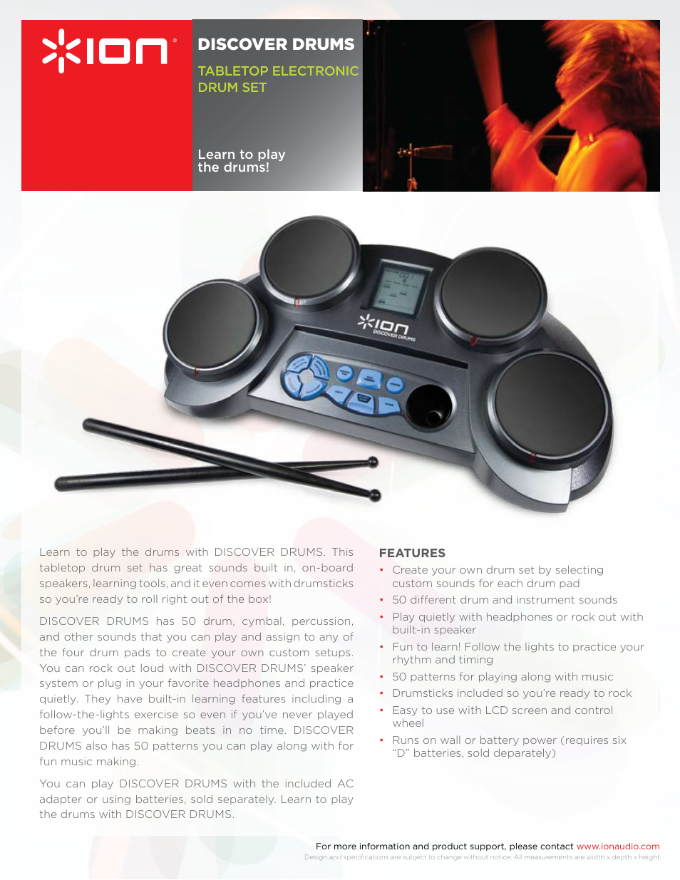 ION DISCOVER DRUMS User Manual | 1 page