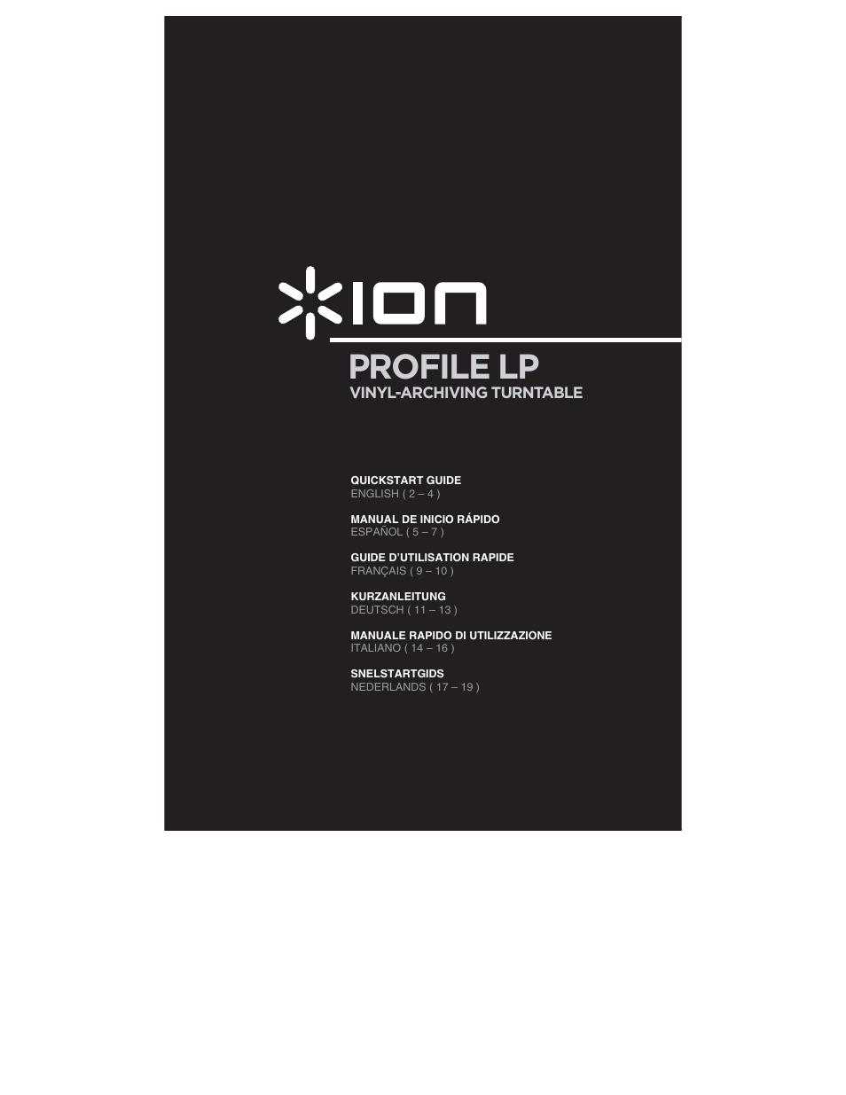 ION Audio Profile LP User Manual | 20 pages
