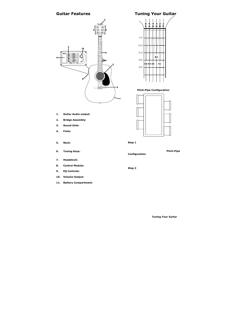 Guitar features, Tuning your guitar | ION iAEG04 User Manual | Page 3 / 20