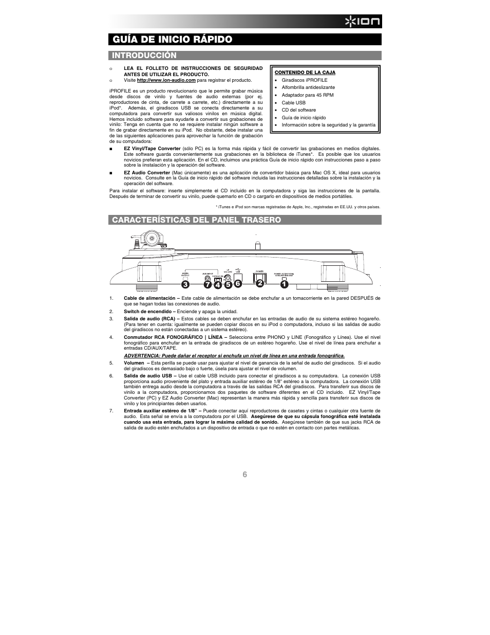 ION Audio iProfile User Manual | Page 7 / 32