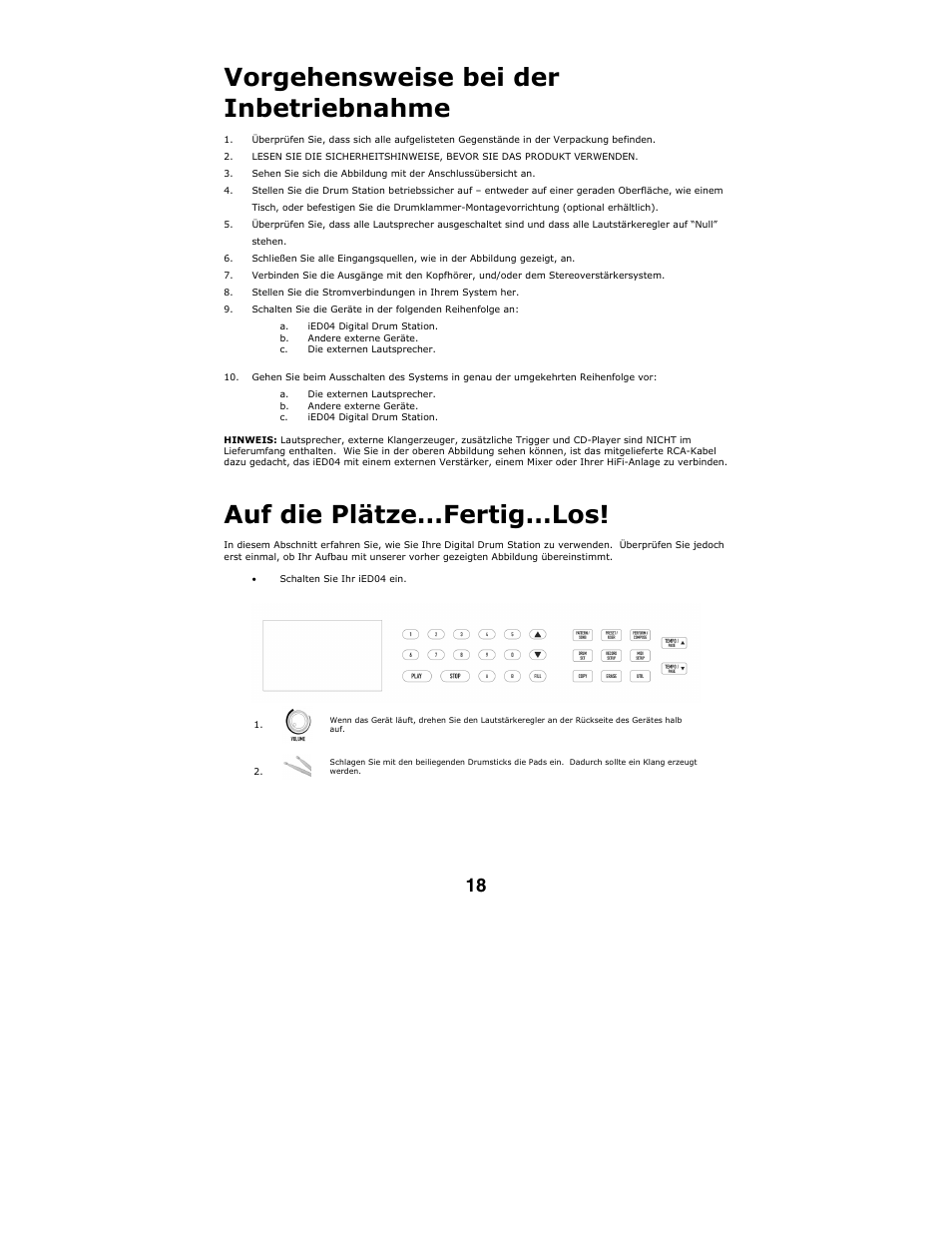 Vorgehensweise bei der inbetriebnahme, Auf die plätze…fertig…los | ION IED04 User Manual | Page 20 / 24