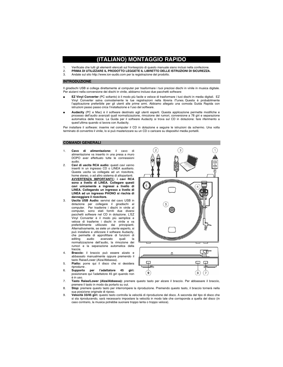 Italiano) montaggio rapido | ION TTUSB05 User Manual | Page 10 / 12