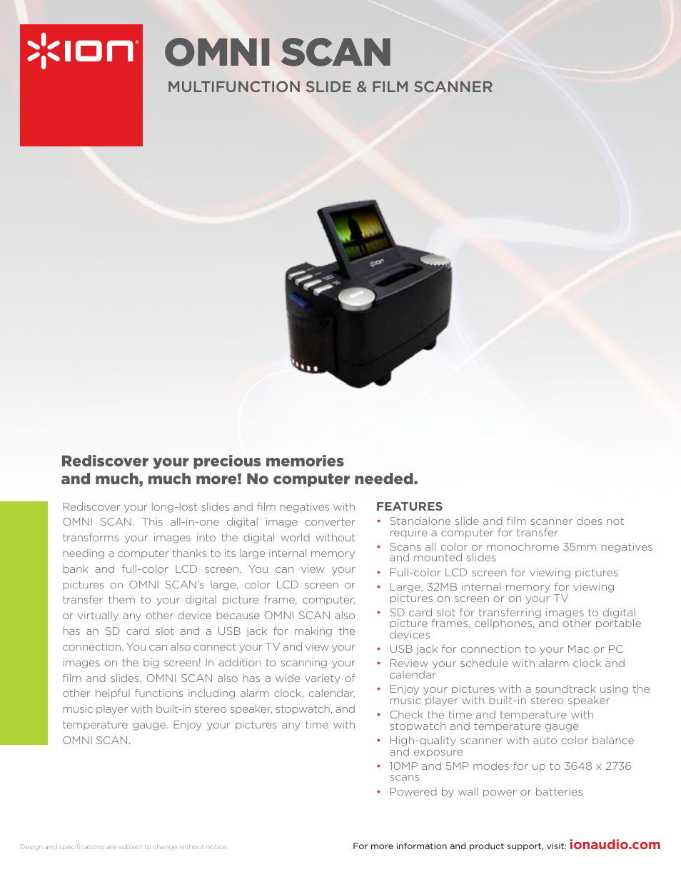ION OMNI SCAN User Manual | 1 page