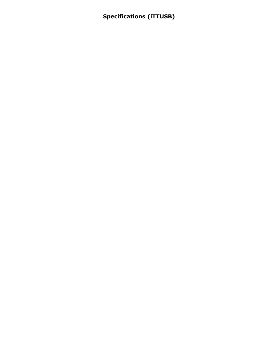 Specifications (ittusb) | ION iTTUSB User Manual | Page 16 / 16