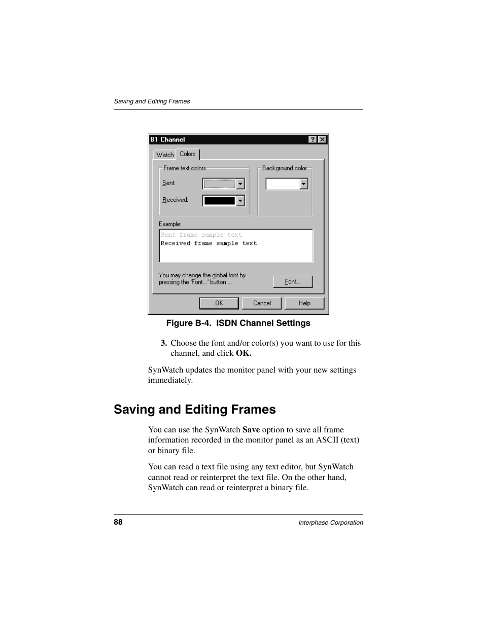 Saving and editing frames | Interphase Tech iSPAN 5535 PRI User Manual | Page 108 / 168