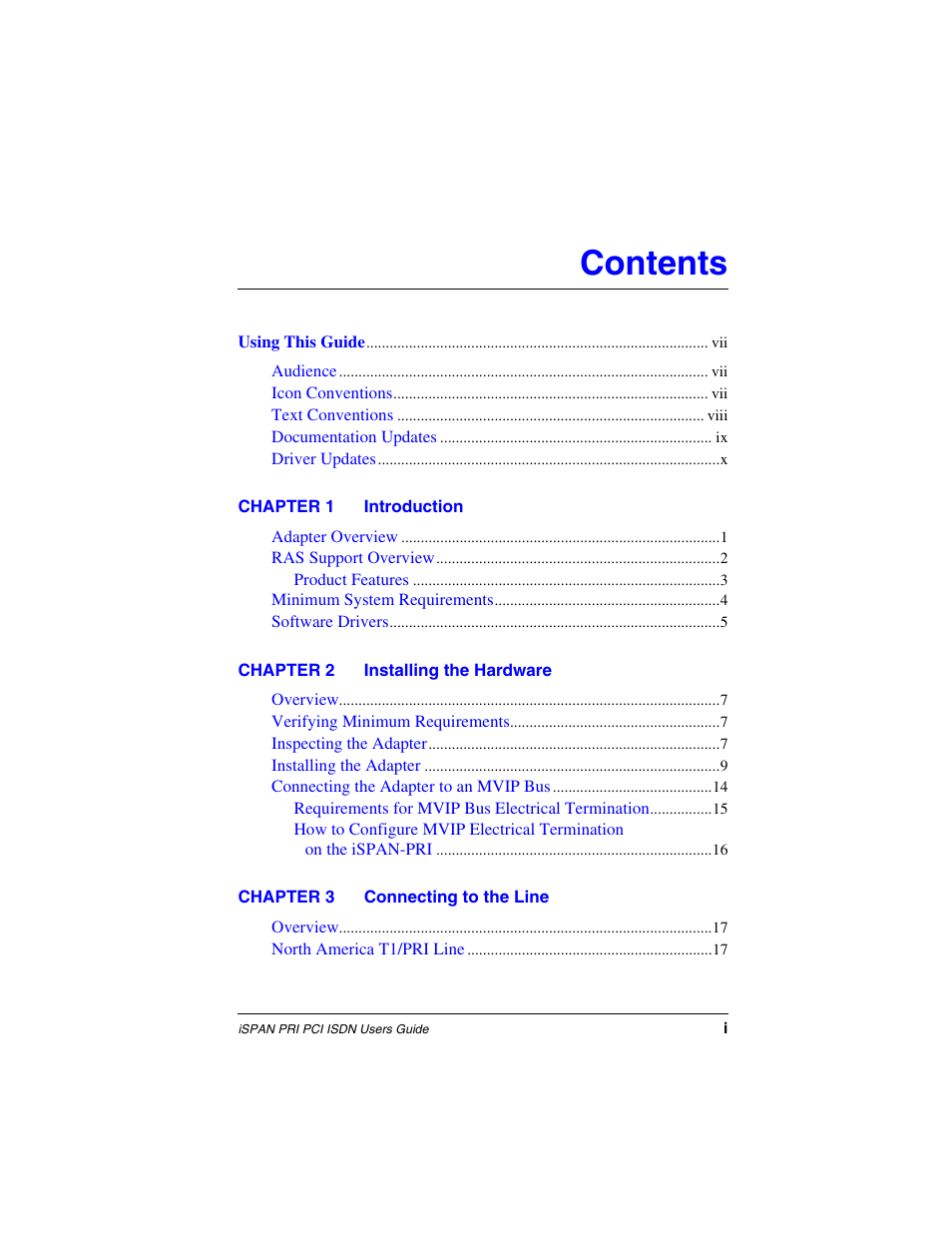Interphase Tech iSPAN 5535 PRI User Manual | Page 11 / 168
