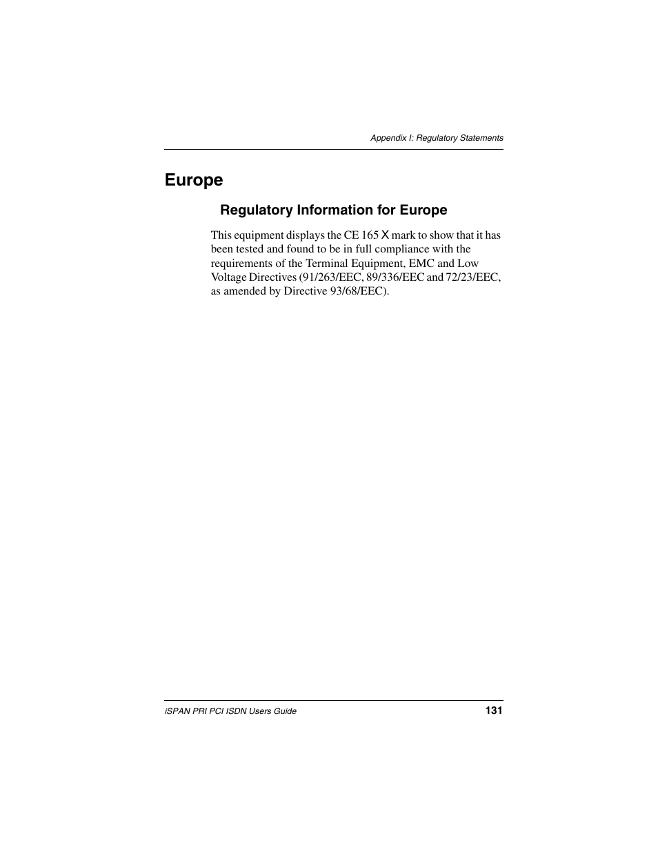 Europe | Interphase Tech iSPAN 5535 PRI User Manual | Page 151 / 168