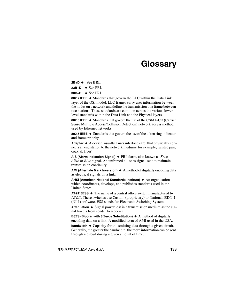 Glossary | Interphase Tech iSPAN 5535 PRI User Manual | Page 153 / 168