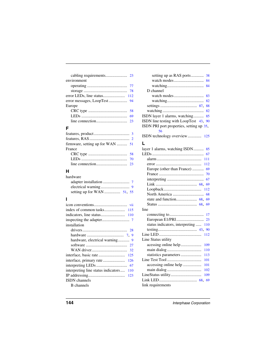 Interphase Tech iSPAN 5535 PRI User Manual | Page 164 / 168