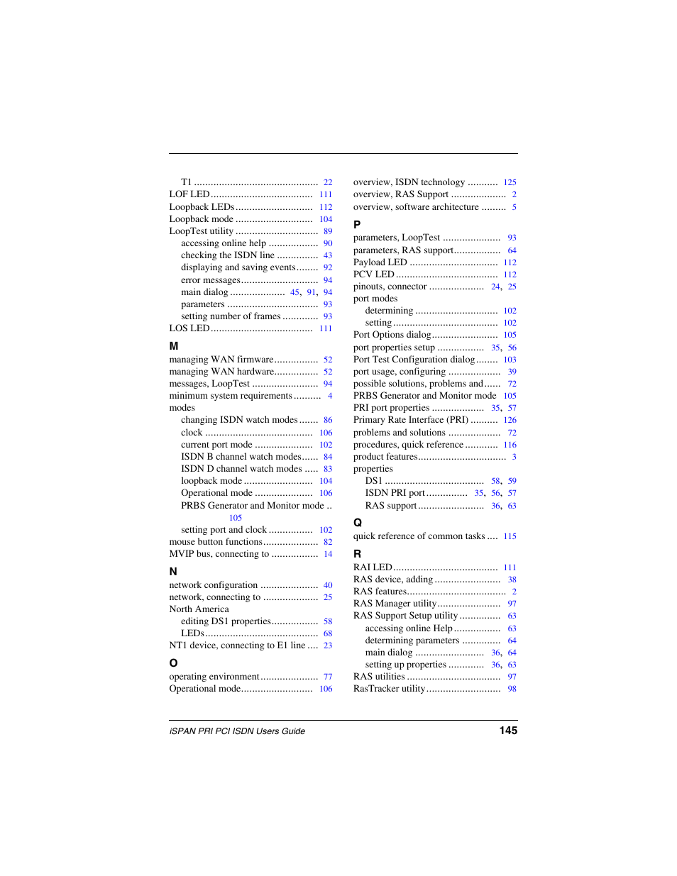 Interphase Tech iSPAN 5535 PRI User Manual | Page 165 / 168