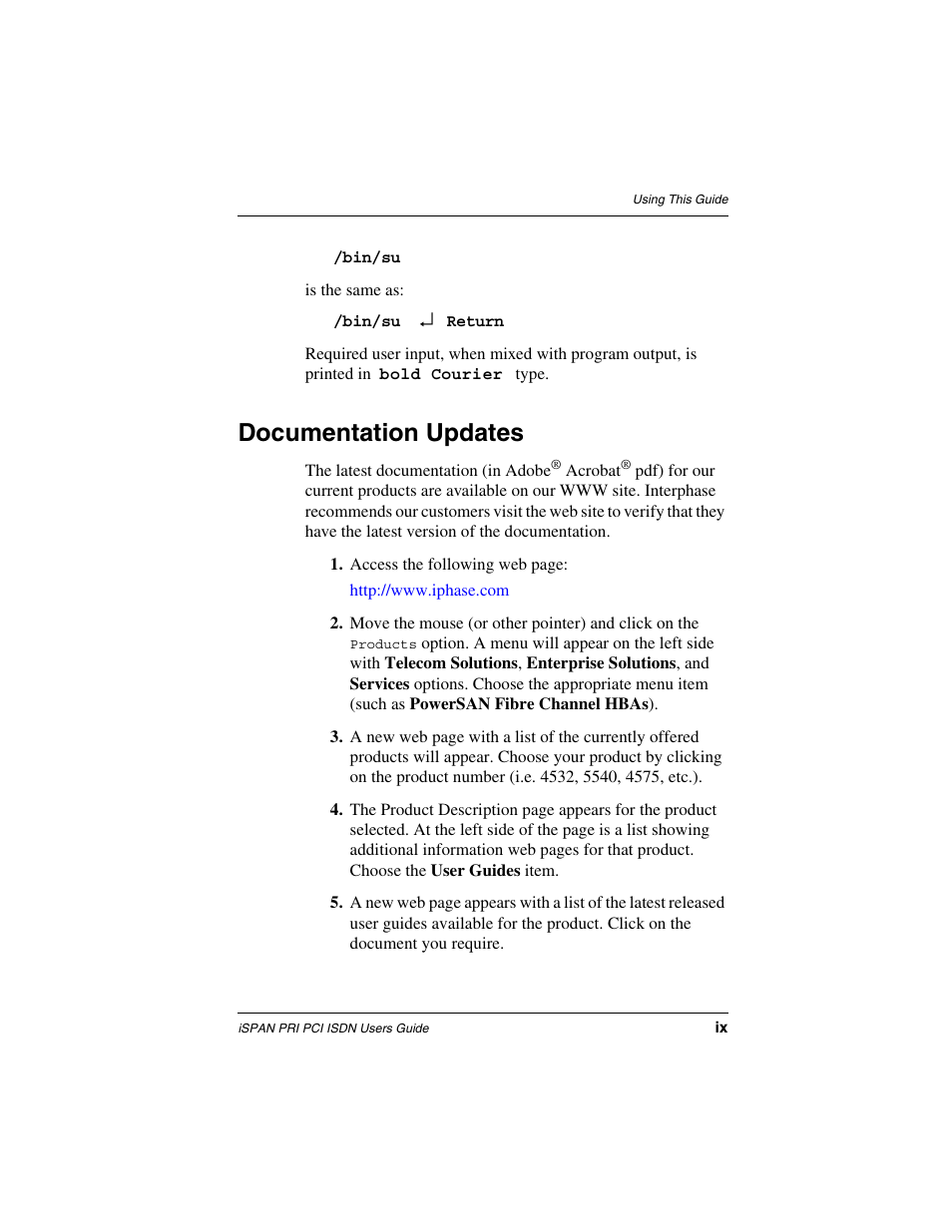 Documentation updates | Interphase Tech iSPAN 5535 PRI User Manual | Page 19 / 168