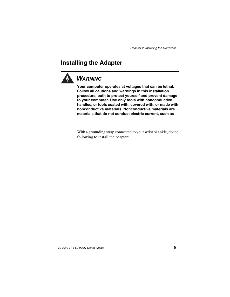 Installing the adapter | Interphase Tech iSPAN 5535 PRI User Manual | Page 29 / 168