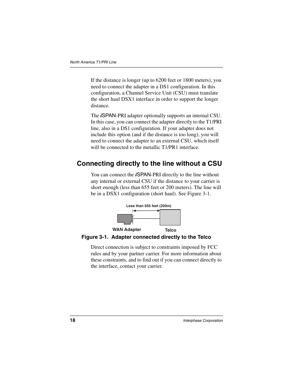 Connecting directly to the line without a csu | Interphase Tech iSPAN 5535 PRI User Manual | Page 38 / 168