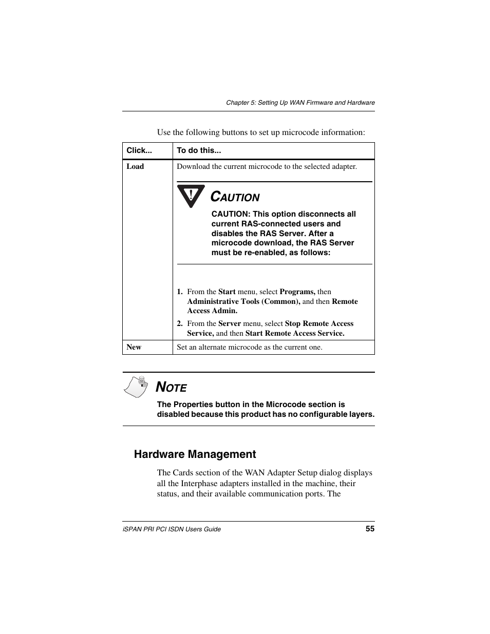 Hardware management | Interphase Tech iSPAN 5535 PRI User Manual | Page 75 / 168