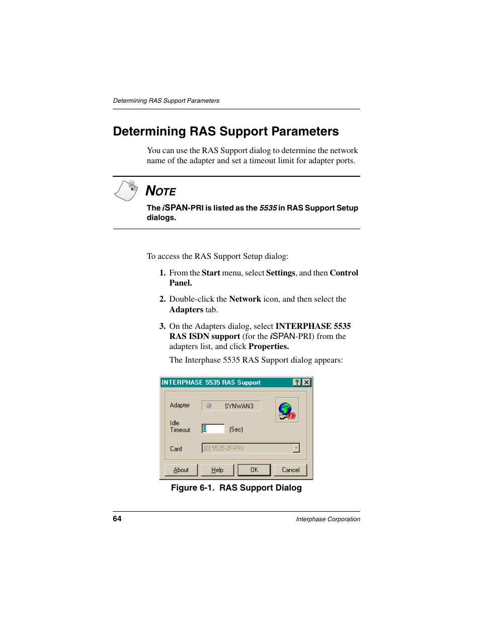 Determining ras support parameters | Interphase Tech iSPAN 5535 PRI User Manual | Page 84 / 168
