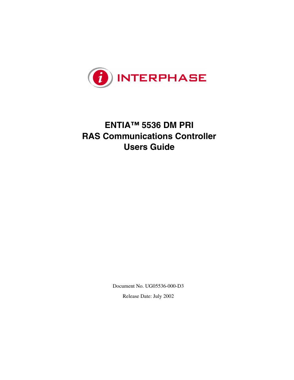 Interphase Tech RAS Communications Controller 5536 User Manual | 244 pages