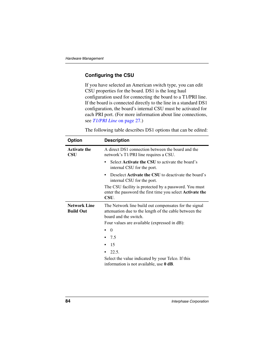 Configuring the csu | Interphase Tech RAS Communications Controller 5536 User Manual | Page 104 / 244