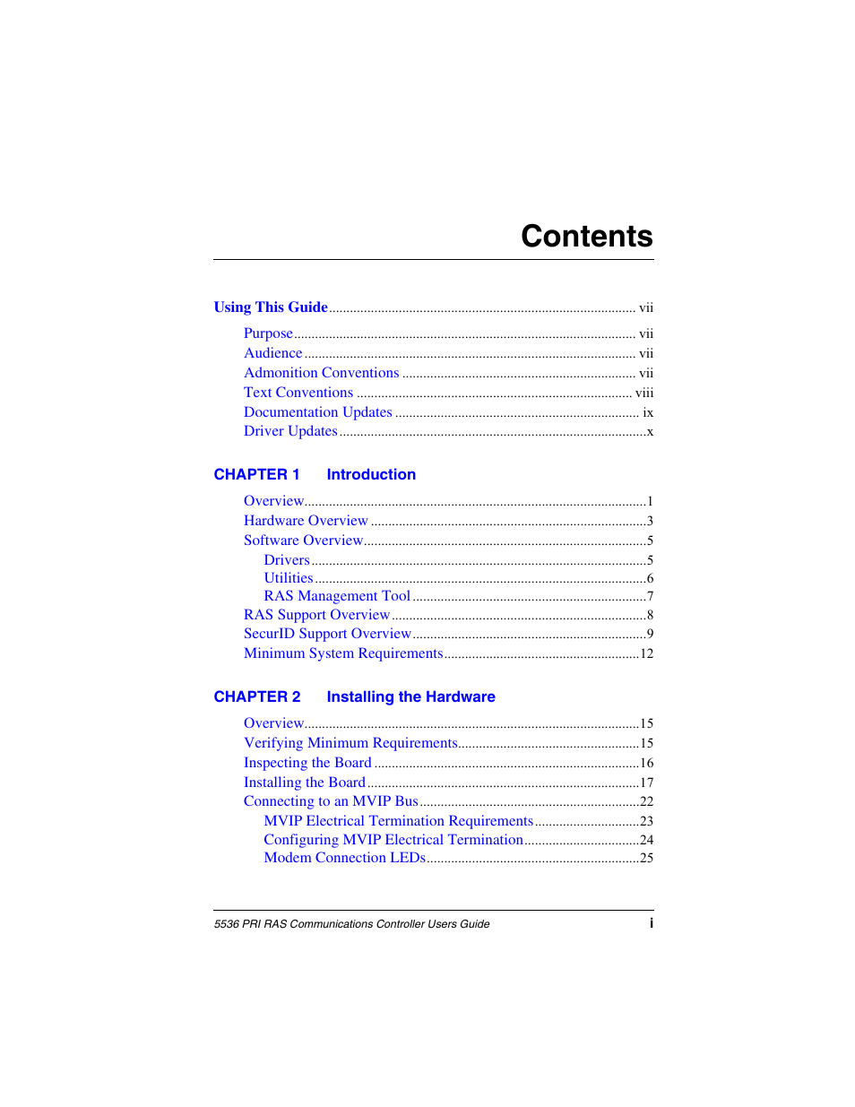 Interphase Tech RAS Communications Controller 5536 User Manual | Page 11 / 244