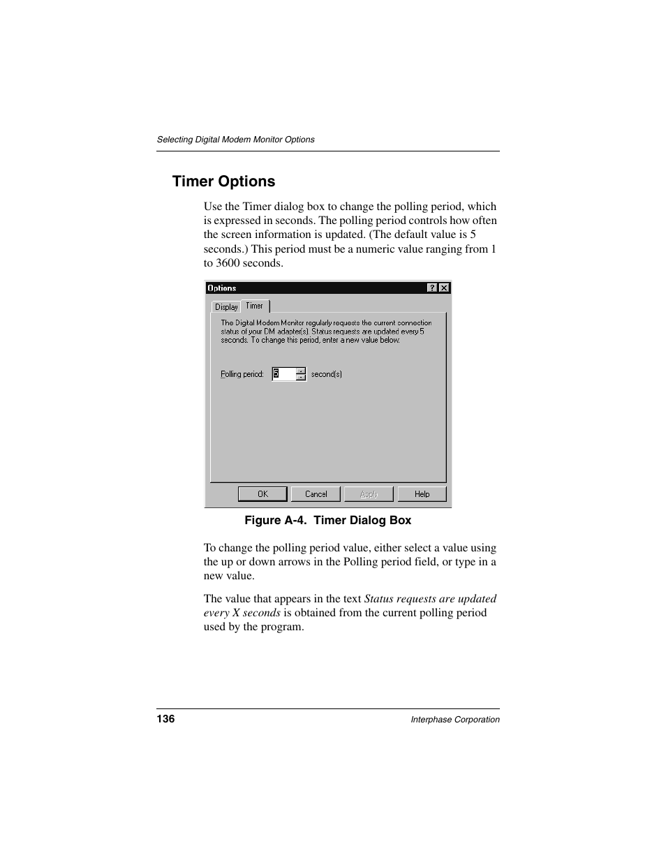 Timer options | Interphase Tech RAS Communications Controller 5536 User Manual | Page 156 / 244