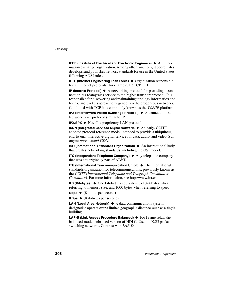 Itu (international telecommunication union) | Interphase Tech RAS Communications Controller 5536 User Manual | Page 228 / 244