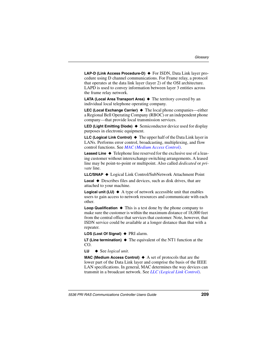 Interphase Tech RAS Communications Controller 5536 User Manual | Page 229 / 244