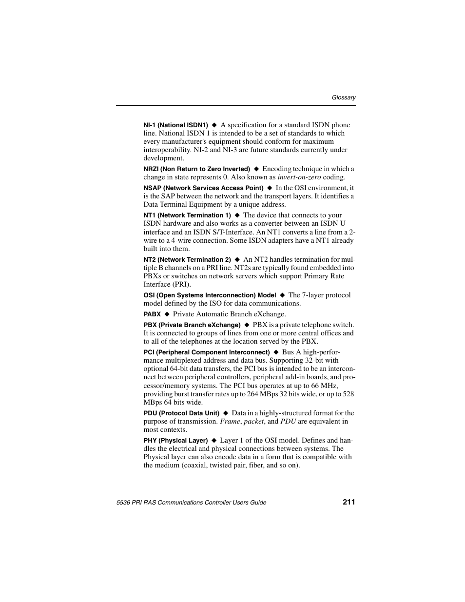 Interphase Tech RAS Communications Controller 5536 User Manual | Page 231 / 244